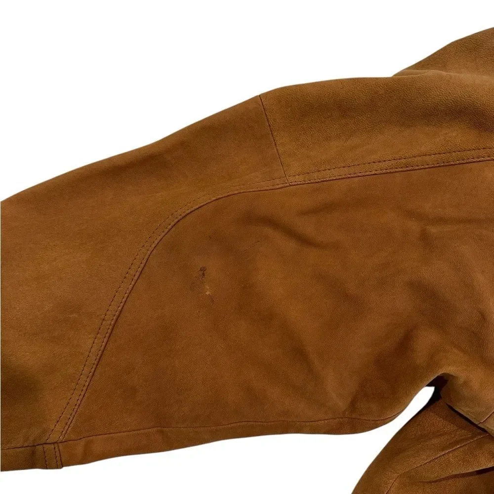RARE VINTAGE ROBERT COMSTOCK Cognac Suede Leather Oversized Jacket